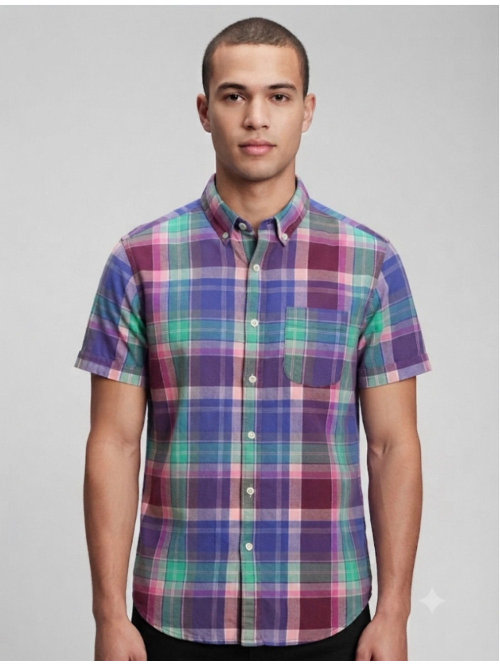 Men's Aeropostale Plaid Casual Button Down Shirt, Size M, Purple/Blue